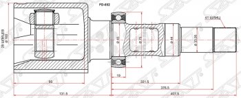 Шрус (внутренний/левый) SAT (25*20*35 мм) Toyota Corolla Axio (E160) седан дорестайлинг (2012-2016)