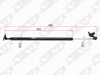 1 369 р. Левый упор крышки багажника (газовый) SAT  Toyota Alphard  H10 (2002-2008) дорестайлинг, рестайлинг  с доставкой в г. Москва. Увеличить фотографию 1