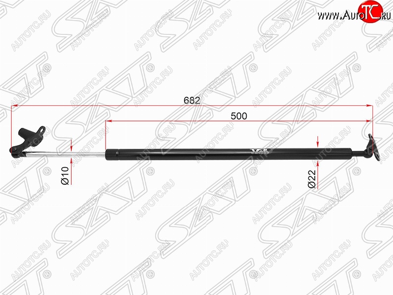 1 369 р. Правый упор крышки багажника (газовый) SAT Toyota Alphard H10 дорестайлинг (2002-2005)  с доставкой в г. Москва