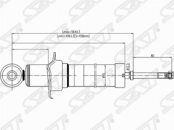 2 699 р. Амортизатор задний SAT (установка на левую или правую сторону) Toyota Crown S170 седан (1999-2003)  с доставкой в г. Москва. Увеличить фотографию 1