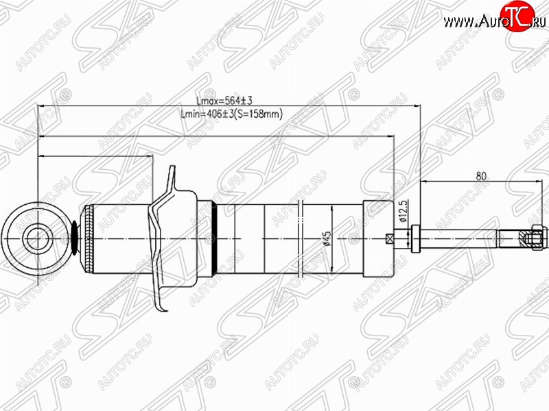 2 699 р. Амортизатор задний SAT (установка на левую или правую сторону) Toyota Crown S170 седан (1999-2003)  с доставкой в г. Москва