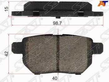 799 р. Колодки тормозные задние SAT Toyota Corolla E120 седан дорестайлинг (2000-2004)  с доставкой в г. Москва. Увеличить фотографию 1