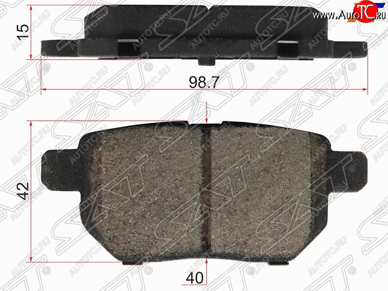 619 р. Колодки тормозные задние SAT Toyota Corolla E120 седан дорестайлинг (2000-2004)  с доставкой в г. Москва