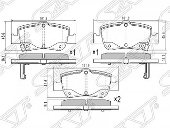 759 р. Колодки тормозные SAT (задние)  Toyota Auris ( E150,  E180) - Corolla  E180  с доставкой в г. Москва. Увеличить фотографию 1