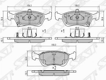 Колодки тормозные (передние) SAT Toyota (Тойота) Avensis (Авенсис)  T220 седан (1997-2003) T220 седан дорестайлинг, рестайлинг