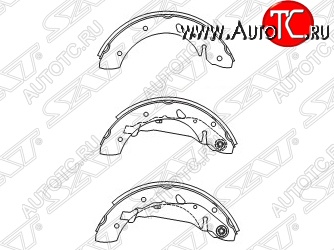 2 069 р. Колодки тормозные SAT (задние) Toyota Avensis T220 седан рестайлинг (2000-2003)  с доставкой в г. Москва