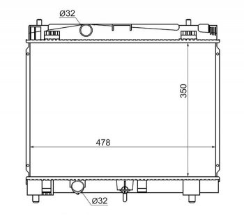 Радиатор двигателя SAT Toyota Vitz XP90 хэтчбэк 5 дв. дорестайлинг (2005-2007)