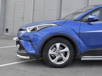 15 399 р. Защита переднего бампера (Ø63 мм, нержавейка) SLITKOFF  Toyota C-HR  NGX10, ZGX10 (2016-2019) дорестайлинг  с доставкой в г. Москва. Увеличить фотографию 3