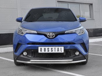 16 999 р. Защита переднего бампера (2 трубы Ø42 мм, нержавейка) SLITKOFF  Toyota C-HR  NGX10, ZGX10 (2016-2019) дорестайлинг  с доставкой в г. Москва. Увеличить фотографию 2