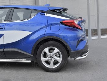 17 999 р. Защита заднего бампера (2 трубы Ø63 и 42 мм, нержавейка) SLITKOFF  Toyota C-HR  NGX10, ZGX10 (2016-2019) дорестайлинг  с доставкой в г. Москва. Увеличить фотографию 3