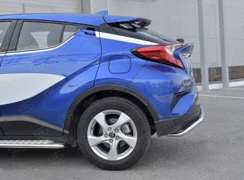 15 749 р. Защита заднего бампера (Ø42 мм волна, нержавейка) SLITKOFF Toyota C-HR NGX10, ZGX10 дорестайлинг (2016-2019)  с доставкой в г. Москва. Увеличить фотографию 3