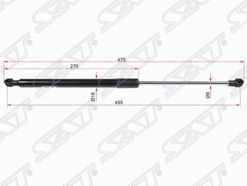 Правый газовый упор крышки багажника SAT Toyota (Тойота) Caldina (Калдина)  T240 (2002-2007) T240 универсал дорестайлинг, универсал рестайлинг