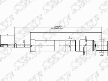 Амортизатор задний SAT (установка на левую или правую сторону) Toyota Caldina T240 универсал дорестайлинг (2002-2004)