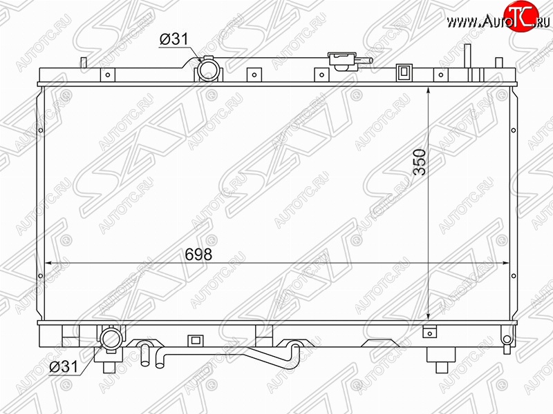 4 999 р. Радиатор двигателя SAT Toyota Corona T190 седан дорестайлинг (1992-1994)  с доставкой в г. Москва