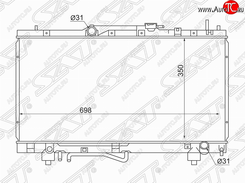 6 649 р. Радиатор двигателя SAT (трубчатый, МКПП/АКПП, Китай)  Toyota Caldina ( T190,  T210) - Corona Premio  T210  с доставкой в г. Москва