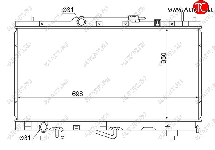 6 799 р. Радиатор двигателя SAT (пластинчатый, МКПП/АКПП, Пробка радиатора R102A, Китай) Toyota Caldina T190 дорестайлинг универсал (1992-1995)  с доставкой в г. Москва