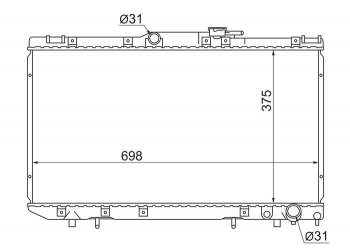 Радиатор двигателя SAT Toyota Carina T190 седан дорестайлинг (1992-1994)