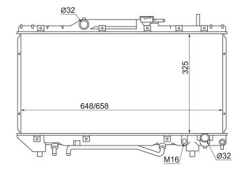 Радиатор двигателя SAT Toyota Carina T190 седан дорестайлинг (1992-1994)