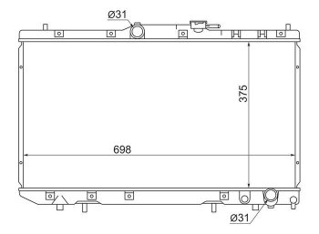 Радиатор двигателя SAT (DIESEL) Toyota Carina T190 седан дорестайлинг (1992-1994)
