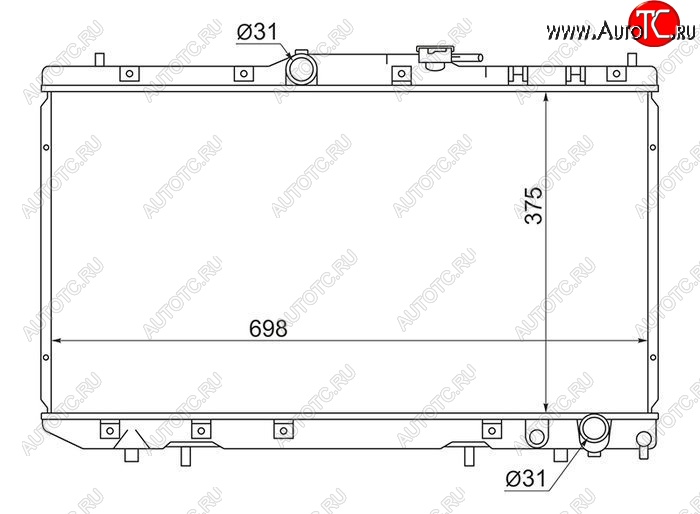 8 599 р. Радиатор двигателя SAT (пластинчатый, дизель, АКПП/МКПП, Китай) Toyota Caldina T190 дорестайлинг универсал (1992-1995)  с доставкой в г. Москва