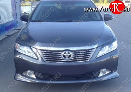 3 999 р. Накладка на передний бампер CT Toyota Camry XV50 дорестайлинг (2011-2014) (Неокрашенная)  с доставкой в г. Москва