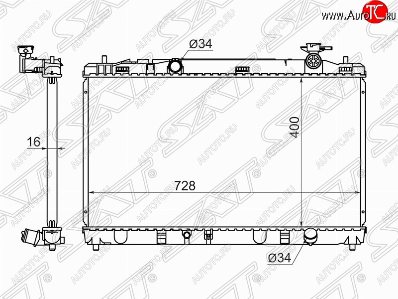 12 799 р. Радиатор двигателя SAT Toyota Camry XV40 рестайлинг (2009-2011)  с доставкой в г. Москва