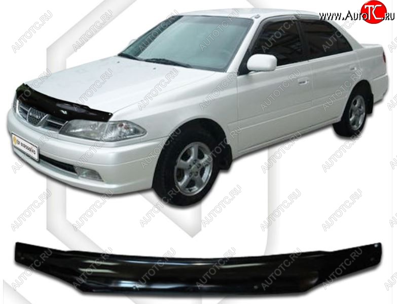 2 049 р. Дефлектор капота CA-Plastiс  Toyota Carina  Е210 (1998-2001) седан рестайлинг (Classic черный, Без надписи)  с доставкой в г. Москва