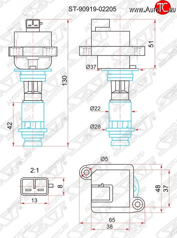 1 549 р. Катушка зажигания SAT  Toyota Chaser - Soarer  3  с доставкой в г. Москва