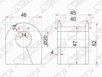 143 р. Резиновая втулка заднего стабилизатора (D=20) SAT  Toyota Chaser - Mark 2 ( X90,  X100)  с доставкой в г. Москва. Увеличить фотографию 1