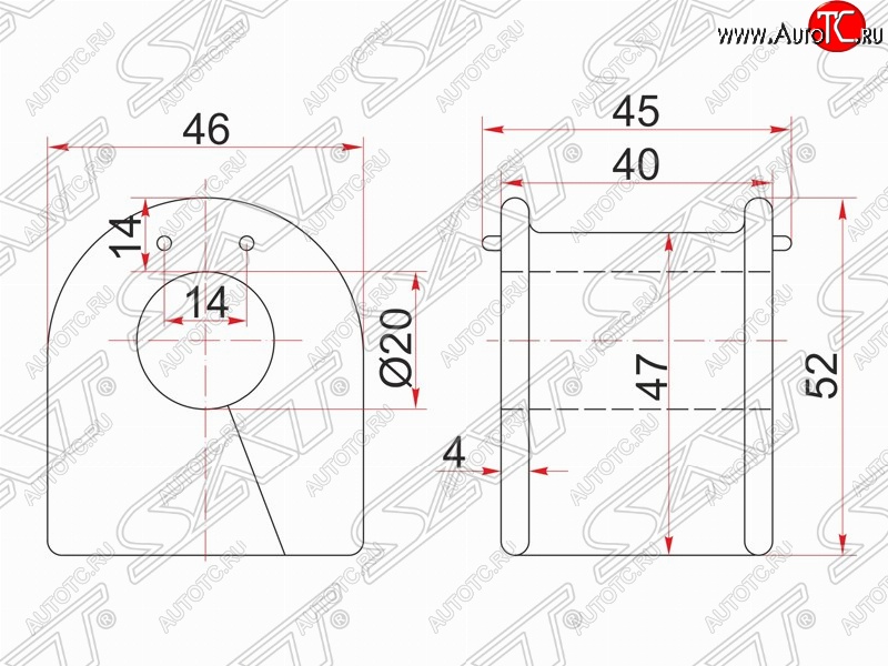 143 р. Резиновая втулка заднего стабилизатора (D=20) SAT Toyota Cresta X100 рестайлинг (1998-2001)  с доставкой в г. Москва