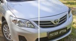 1 099 р. Реснички на фары RA Toyota Corolla E150 седан рестайлинг (2009-2013) (Неокрашенные)  с доставкой в г. Москва. Увеличить фотографию 6