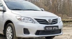 1 799 р. Защитная сетка решетки переднего бампера РА Toyota Corolla E150 седан рестайлинг (2009-2013)  с доставкой в г. Москва. Увеличить фотографию 3