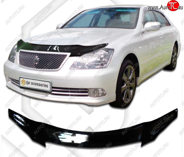 2 199 р. Дефлектор капота CA-Plastiс  Toyota Crown  S180 (2005-2008) седан рестайлинг (Classic черный, Без надписи)  с доставкой в г. Москва