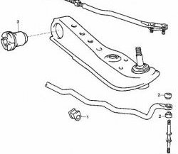 329 р. Полиуретановая втулка стойки стабилизатора передней подвески Точка Опоры  Toyota Crown  S150 - Hiace Regius  с доставкой в г. Москва. Увеличить фотографию 2