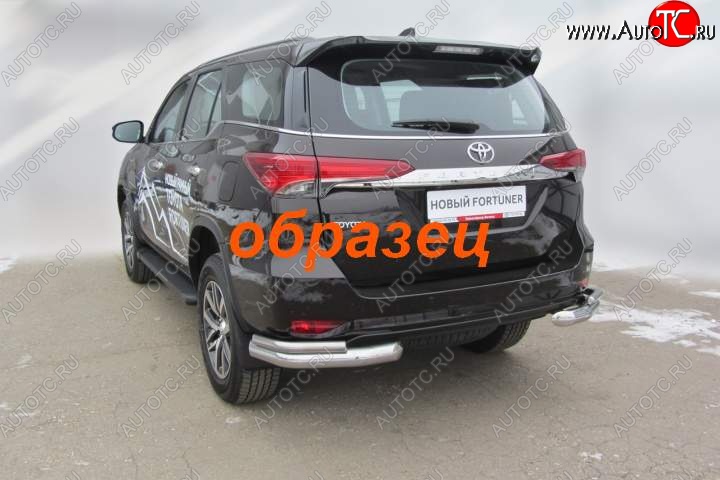 14 999 р. Уголки d76+d42 двойные Toyota Fortuner AN160 дорестайлинг (2015-2020) (Цвет: серебристый)  с доставкой в г. Москва