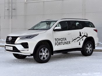 19 799 р. Защита переднего бампера (Ø63 мм, нержавейка) SLITKOFF  Toyota Fortuner  AN160 (2020-2025) рестайлинг  с доставкой в г. Москва. Увеличить фотографию 3