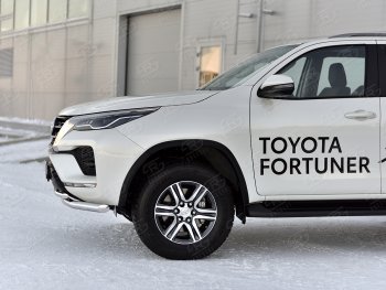 25 749 р. Защита переднего бампера (2 трубы Ø63 и 42 мм, нержавейка) SLITKOFF Toyota Fortuner AN160 рестайлинг (2020-2024)  с доставкой в г. Москва. Увеличить фотографию 4