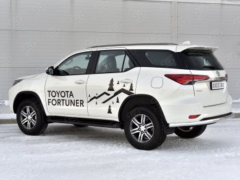 20 699 р. Защита заднего бампера (Ø63 мм, нержавейка) SLITKOFF  Toyota Fortuner  AN160 (2020-2024) рестайлинг  с доставкой в г. Москва. Увеличить фотографию 3