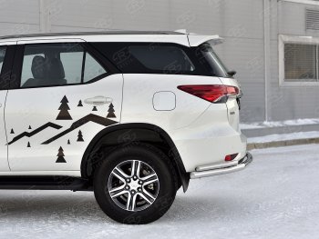 21 399 р. Защита заднего бампера (2 трубы Ø63 и 42 мм, нержавейка) SLITKOFF  Toyota Fortuner  AN160 (2020-2025) рестайлинг  с доставкой в г. Москва. Увеличить фотографию 4