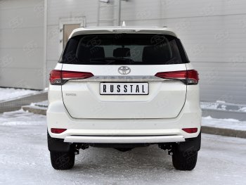 Защита заднего бампера (Ø75х42 мм, нержавейка) Russtal Toyota (Тойота) Fortuner (Фортунер)  AN160 (2020-2024) AN160 рестайлинг