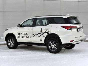 20 999 р. Защита заднего бампера (Ø76 и 42 мм, нержавейка) SLITKOFF  Toyota Fortuner  AN160 (2020-2025) рестайлинг  с доставкой в г. Москва. Увеличить фотографию 3