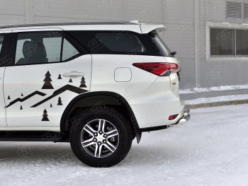 20 999 р. Защита заднего бампера (Ø76 и 42 мм, нержавейка) SLITKOFF  Toyota Fortuner  AN160 (2020-2025) рестайлинг  с доставкой в г. Москва. Увеличить фотографию 4