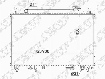 Радиатор двигателя SAT Toyota (Тойота) Harrier (Хариер)  XU10 (1997-2003) XU10 дорестайлинг, рестайлинг