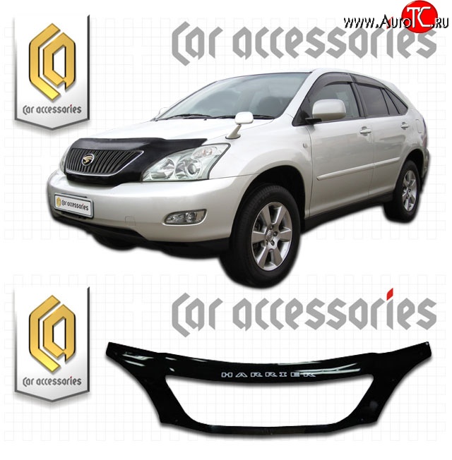 2 899 р. Дефлектор капота CA-Plastic exclusive  Toyota Harrier  XU30 (2003-2013) (Classic черный, Без надписи)  с доставкой в г. Москва