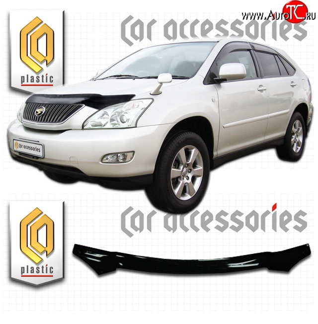 2 079 р. Дефлектор капота CA-Plastic  Toyota Harrier  XU30 (2003-2013) (Classic черный, Без надписи)  с доставкой в г. Москва