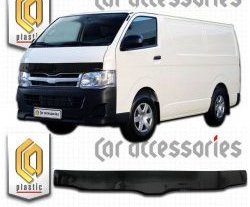 Дефлектор капота CA Plastic (левый руль, широкая кабина) Toyota (Тойота) Hiace (Хайс)  H200 (2004-2017) H200 минивэн (Япония) дорестайлинг , минивэн (Япония) 1-ый рестайлинг, минивэн (Япония) 2-ой рестайлинг, минивэн (Япония) 3-ий рестайлинг