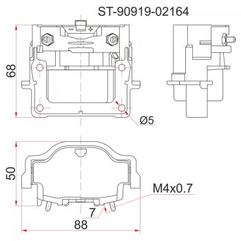 1 299 р. Катушка зажигания (1RZ / 2RZ) SAT Toyota Hiace H100 минивэн дорестайлинг (Япония) (1989-1993)  с доставкой в г. Москва. Увеличить фотографию 1