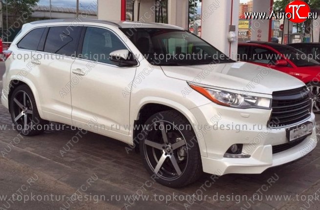 12 999 р. Комплект накладок на колёсные арки TopKontur Design Toyota Highlander XU50 дорестайлинг (2013-2017)  с доставкой в г. Москва