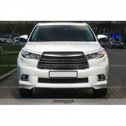 2 199 р. Реснички на фары TopKontur Design Toyota Highlander XU50 дорестайлинг (2013-2017) (Неокрашенные)  с доставкой в г. Москва. Увеличить фотографию 2