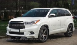 2 199 р. Реснички на фары TopKontur Design Toyota Highlander XU50 дорестайлинг (2013-2017) (Неокрашенные)  с доставкой в г. Москва. Увеличить фотографию 3